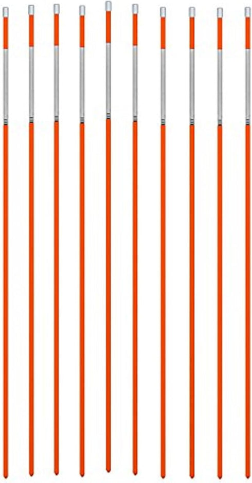 Fiberglass Innovations 665-10 Snow Pole Driveway Marker, 48-Inch with Reflective Tape, Hiviz Orange and
