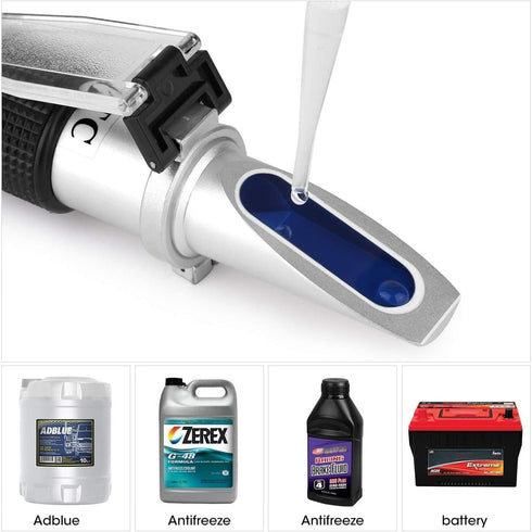 VGVGV 4-in-1 Brix Refractometer, Antifreeze Refractometer Car Coolant Tester Battery Refractometer For Fluid Condition