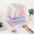 Desk Organizers and Accessories, 3-Tier Paper Organizer with 5 Vertical File Holders for Desk, Workspace Organization,