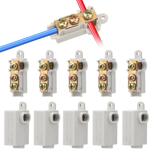 Linkstyle 10PCS 6 AWG Gauge T-Type Wire Connector Nut Kit, 80A Quick Wiring Connection Terminal