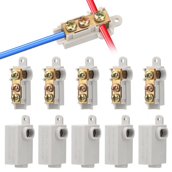 Linkstyle 10PCS 6 AWG Gauge T-Type Wire Connector Nut Kit, 80A Quick Wiring Connection Terminal