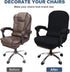 NeColorLife Stretchable Office Chair Cover with Armrest Covers, Large Size, Black, Thick Checked Jacquard