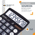 CATIGA 8 Digit Desktop Calculator with Solar Power, Easy to Read LCD Display, for Home, Office, School, Black