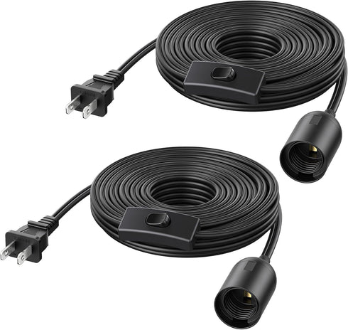 Cable Matters 2-Pack Hanging Light Cord with Switch - 25ft, Pendant Light