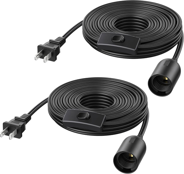 Cable Matters 2-Pack Hanging Light Cord with Switch - 25ft, Pendant Light