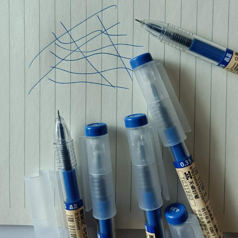 sencoo 5 Pack Blue Gel Ink Pen - Extra Fine Point Ballpoint Pens 0.35mm for Office School Stationery
