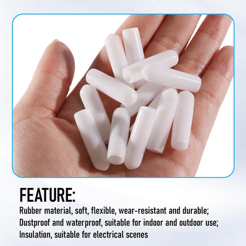 shiguan 1/4" -50 Pack Screw Thread Protectors for Storm Hurricane Shutters Bolts White