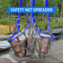 Safety Cargo Lifting Net Straps, Flat Nylon Sling Hoisting Net, Tear Resistant for Construction Rigging, Black