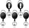 Teskyer 5 Pack Badge Holders - Retractable Badge Reel with Carabiner Clip and Key Ring for ID Cards