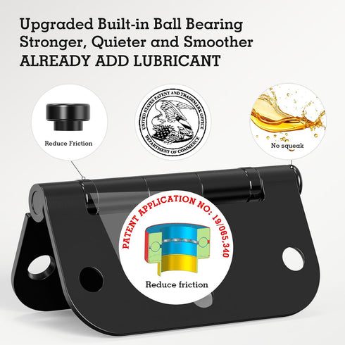 48 Pack 3.5 Inch 5/8"Radius 3-1/2"Flat 3 Ball Bearing Door Hinges Matte Black Round Anti Squeak Interior Iron Bifold