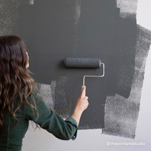 BACKDROP Premium Interior Paint Large Adhesive Paint Swatch NO CURFEW - Dark Gray With Cool Undertones 12" x 12"