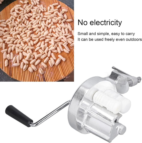 Macaroni Maker, Silver Stainless Steel Manual Hand Cranking Noodles Pressing Machine, Kitchen Restaurant Portable