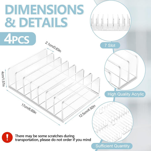 Geetery 4 Pcs Clear Acrylic Cash Tray for Cash Stuffing, Mail Sorter Organizer for Desk, Envelope, Bill, and Business