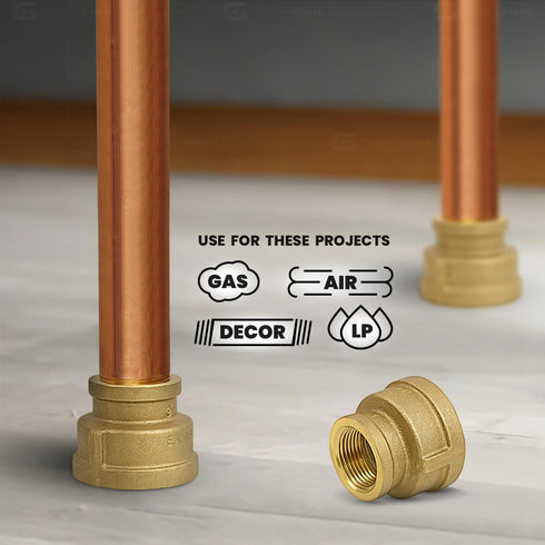 CSSD1142 1-1/4'' x 1 Inch Lead-Free Brass Reducing Coupling with Female National Pipe Taper Threaded Ends