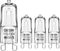 Flaspar G9 50W Halogen Light Bulbs, T4 JCD Type 2800K Warm White,
