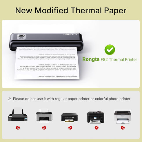 8.5''x11'' (200 Rongta Thermal Printer Paper US Letter Size, Thermal Paper Roll and Single Sheet, Advanced Clear