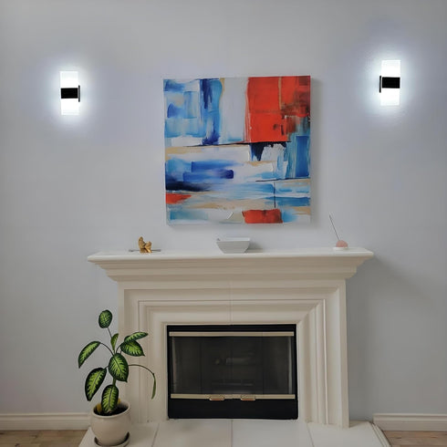 Dimmable 12W 3-Color Touch LED Wall Sconce with Switch Indoor Hardwired Wall Light Fixture Brightness and Temperature