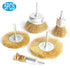 5pcs Brass Wire Wheel Brush Kit for Drill, Crimped Cup Brush with 1/4-Inch Shank
