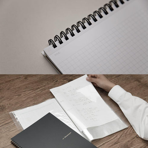 Maruman MNEMOSYNE Notebook, 8.27 x 5.83 Inches (A5), 7mm Ruled, 80 Sheets (N195A), Black