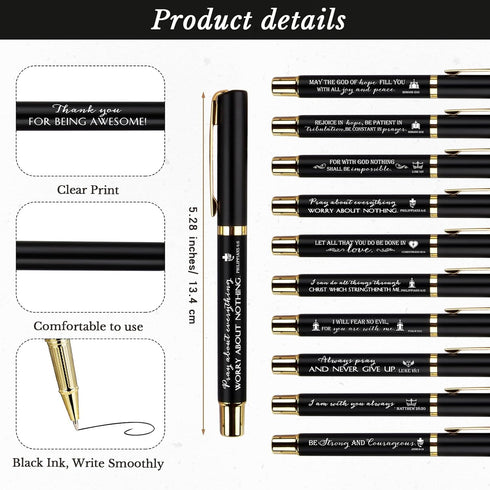 Kosiz 30 Set Christian Gift Set, Bible Verse Pens, Spiral Religious Notebook for Sunday School