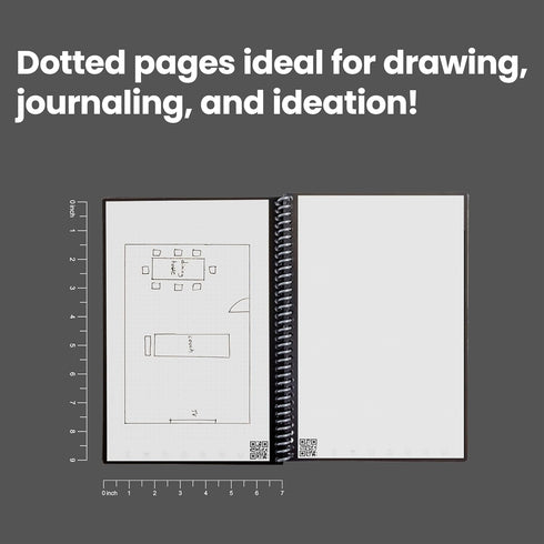 Rocketbook Core Reusable Spiral Notebook, Executive Size 6x8.8, Teal - Dotted Pages, App-Connected, Erasable