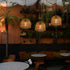 Bulb 4*AA Outdoor Pendant Light Chandelier for Gazebo Battery Operated Boho Hanging Lamp Handmade Rattan Decorative