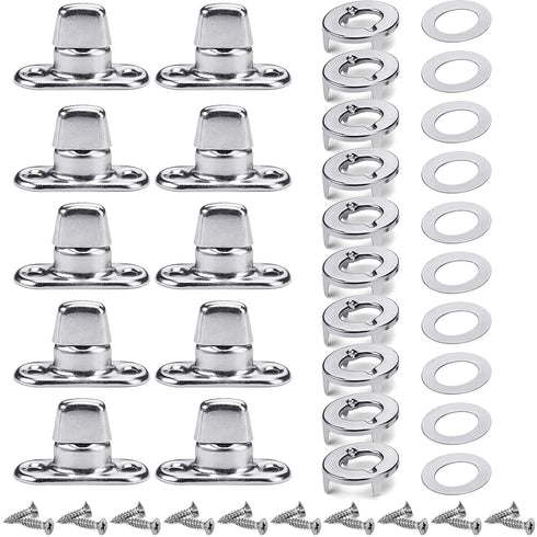 10 Sets Marine Grade Twist Lock Fasteners - Turn Button Eyelet and Stud with Mounting Screws for Canvas Marine