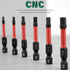 Generic Set, 20 S2 2 Inch, 1/4" Impact Allen Wrench Drill Bit Pieces, Hex, Steel, Red, Hex-Shank, Magnetic, CNC