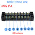 PNGKNYOCN 8 Positions Dual Rows 600V 15A Barrier Screw Terminal Strip Block with Cover TB-1508 (5-Pack)