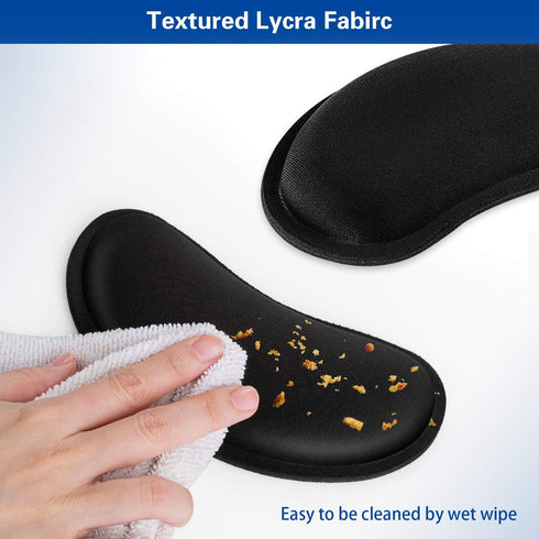 Canjoy Mouse Wrist Rest, 2 Pack Memory Foam Soft Fabric Pad Support Cushion with Anti-Skid Rubber Base