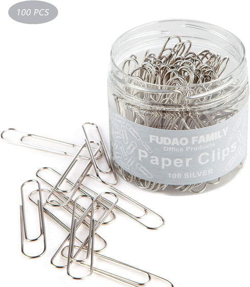 Jumbo Paper Clips, 100 Pcs 2 Inch Large Paperclips (Jumbo, Silver)