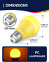 Yellow LED Bug Light Bulbs, A19 Outdoor Yellow Bug Light Bulb, 9W Equivalent 60W, Yellow Bug Light Bulbs for Outside, E26 Base for Porch, Holiday Party Decoration, Non-Dimmable, 4 Pack by UNILAMP
