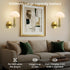 Set 2 Bulbs Wireless Wall Sconces of for Bedroom Living Room, Battery Operated Wall Lights/Lamps Rechargeable Easy