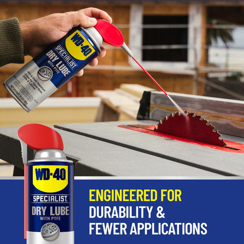 WD-40 Specialist Pack 11 OZ 10 OZ Silicone Lubricant Twin with Smart Straw, and Specialist Dry Lube with Smart Straw
