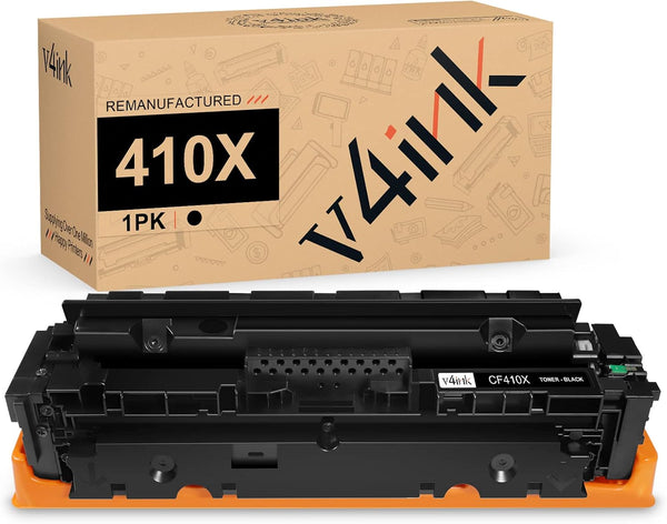 v4ink 410X Remanufactured Toner Cartridge - Replacement for HP 410A 410X CF410X CF410A Black High Yield