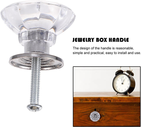 6pcs Toddmomy Mini Drawer Knobs Crystal Cabinet Pulls Plastic Jewelry Box Handles for Small Drawers and Bedside