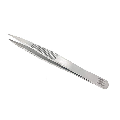 Stainless Steel Lab Forceps with Straight Strong Tips (4.25 in.) - Scientific Labwares