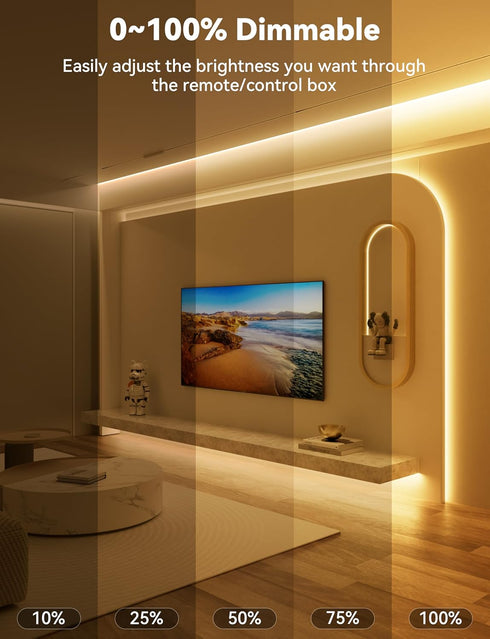 16.4ft,UL 2700K Lights,CRI93+ Dimmable 24V PAUTIX COB LED Strip Light,LED Lights Listed Warm White Dotless Strip Super