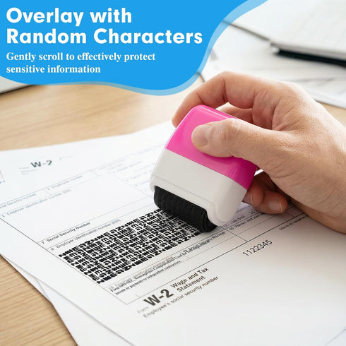 ZASZO 2 Pack Identity Theft Protection Roller Stamp, Protect Your ID Theft Protection Roller Stamp, Confidential Stamp