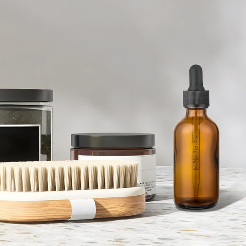 4PCS 2 oz Leak-Proof Glass Dropper Bottles for Traveling and Storing Essential Oils, Beard Oils, DIY Projects