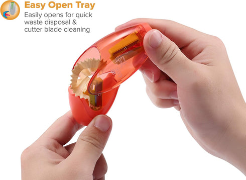 Bostitch Office Twist-N-Sharp Manual Pencil Sharpener, 2 Holes for Standard and Jumbo Pencils, Random Color