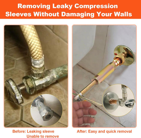 Ferrule Puller Tool for 1/2" Compression Fittings, Compression Sleeve Puller to Remove Nut Ferrule of Pipe 03943