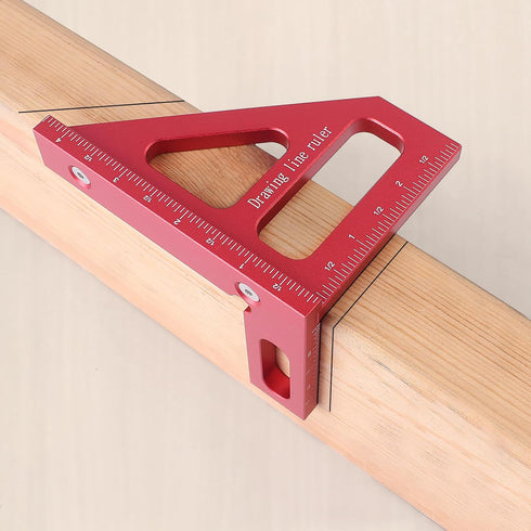 Imperial 3D Multi-Angle Measuring Ruler, 45/90 Degree Aluminum Alloy Protractor for Woodworking