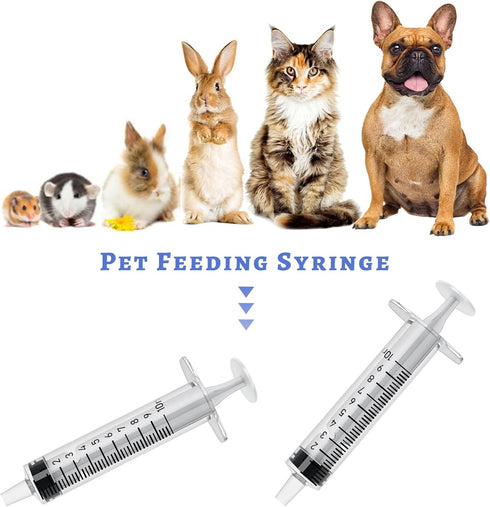10 Pack 10ml/cc Large Syringe, No Needle, Plastic Liquid Small Syringes, Individually Wrapped for Science, Measuring,