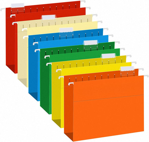 Extra Capacity Hanging File Folders, RAZCC 30 Pack Letter Size with Heavy Duty 3 Inch Expansion, Assorted Colors