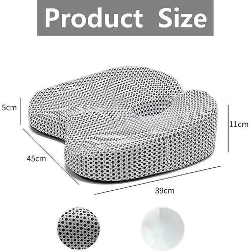 Orthopedic Seat Cushion with Memory Foam for Back Pain Relief & Posture Support, Non-Slip Chair Pad for Office, Car