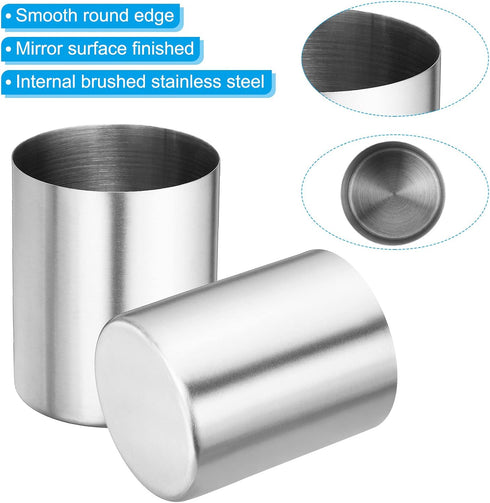 PATIKIL Pencil Holder - 3 Pack Stainless Steel Pen Holders for Desk Accessories, Makeup Brush Organizer, Silver