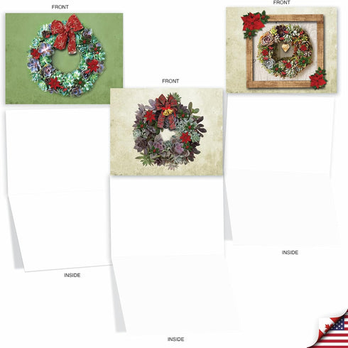 The Best Card Company - 10 Boxed Christmas Cards Blank - Happy Holiday Notecards Set (4 x 5.12 Inch)