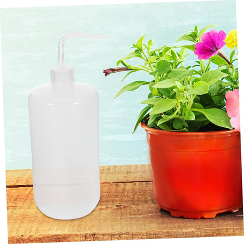 1000ml Homoyoyo Narrow Mouth Wash Bottle: Bend Succulent Watering Can Plastic Squeeze With Curved Stem For Cleaning