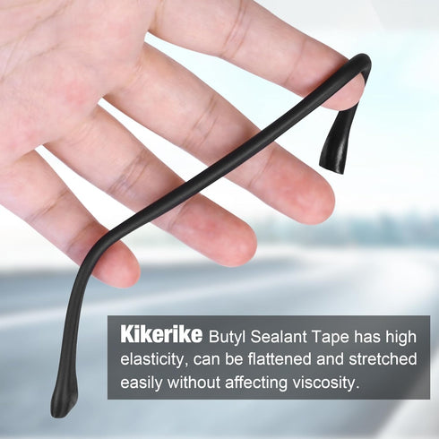 Butyl Rubber Tape Headlight Glue Sealant Rope, 14.8Ft, 9mm Diameter, Black, 1 Roll for Automotive